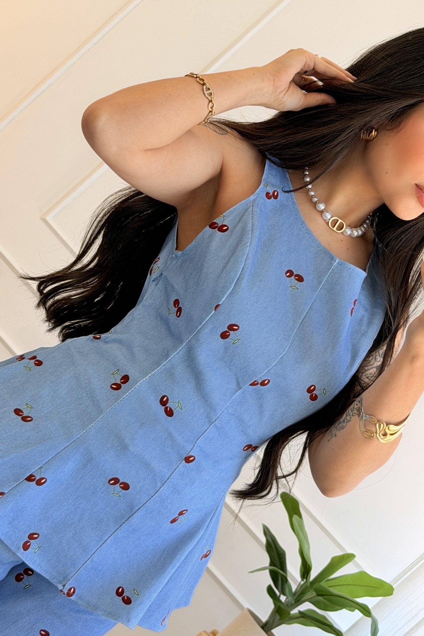 Conjunto com estampa de cerejas - lavishiochicconjuntolavishiochic