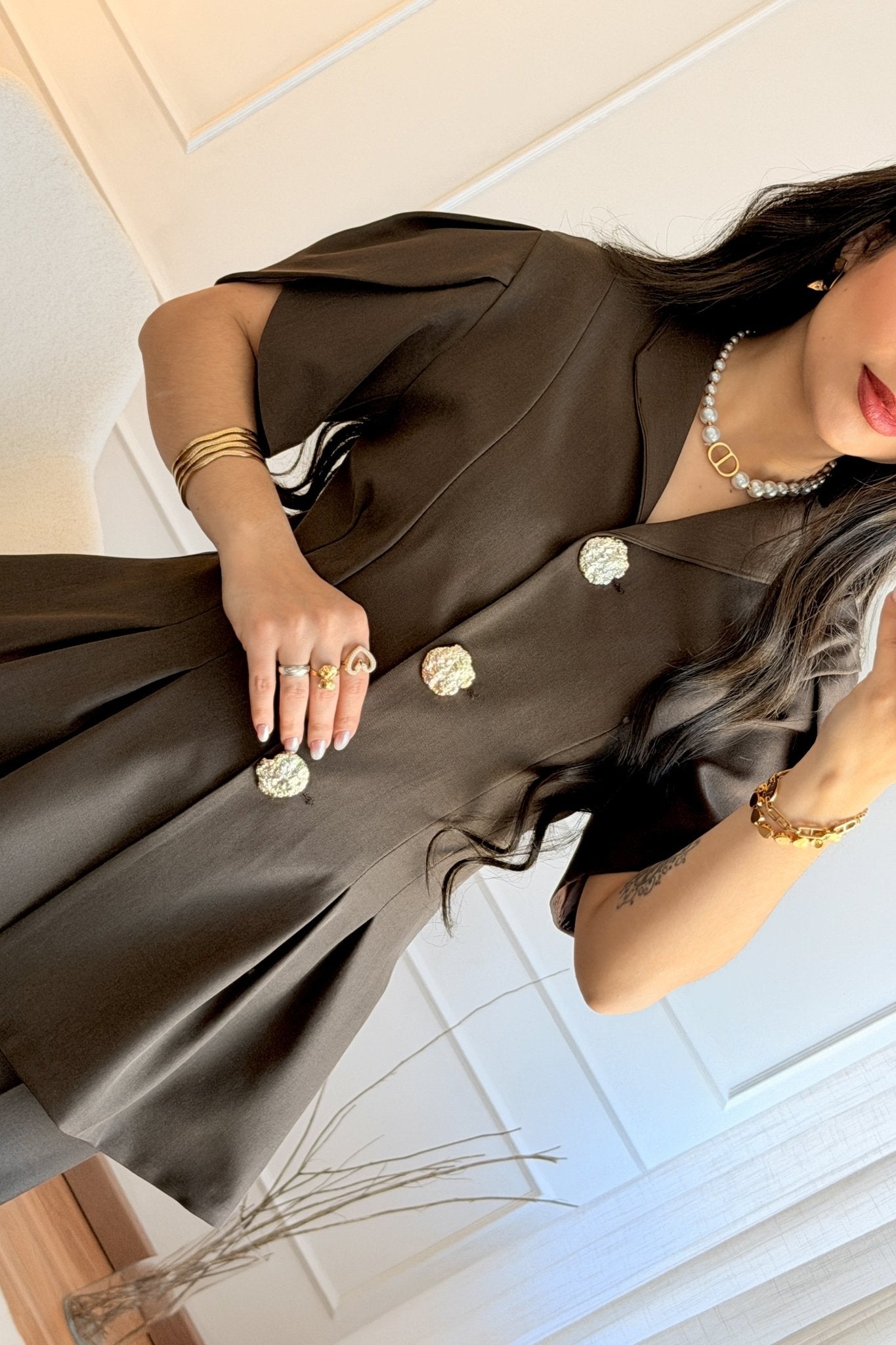 Conjunto de blazer de manga curta e calça - lavishiochicconjuntolavishiochic