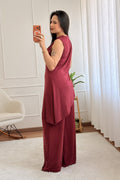 Conjunto de blusa assimétrica e calça - lavishiochicconjuntolavishiochic