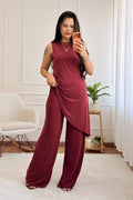 Conjunto de blusa assimétrica e calça - lavishiochicconjuntolavishiochic