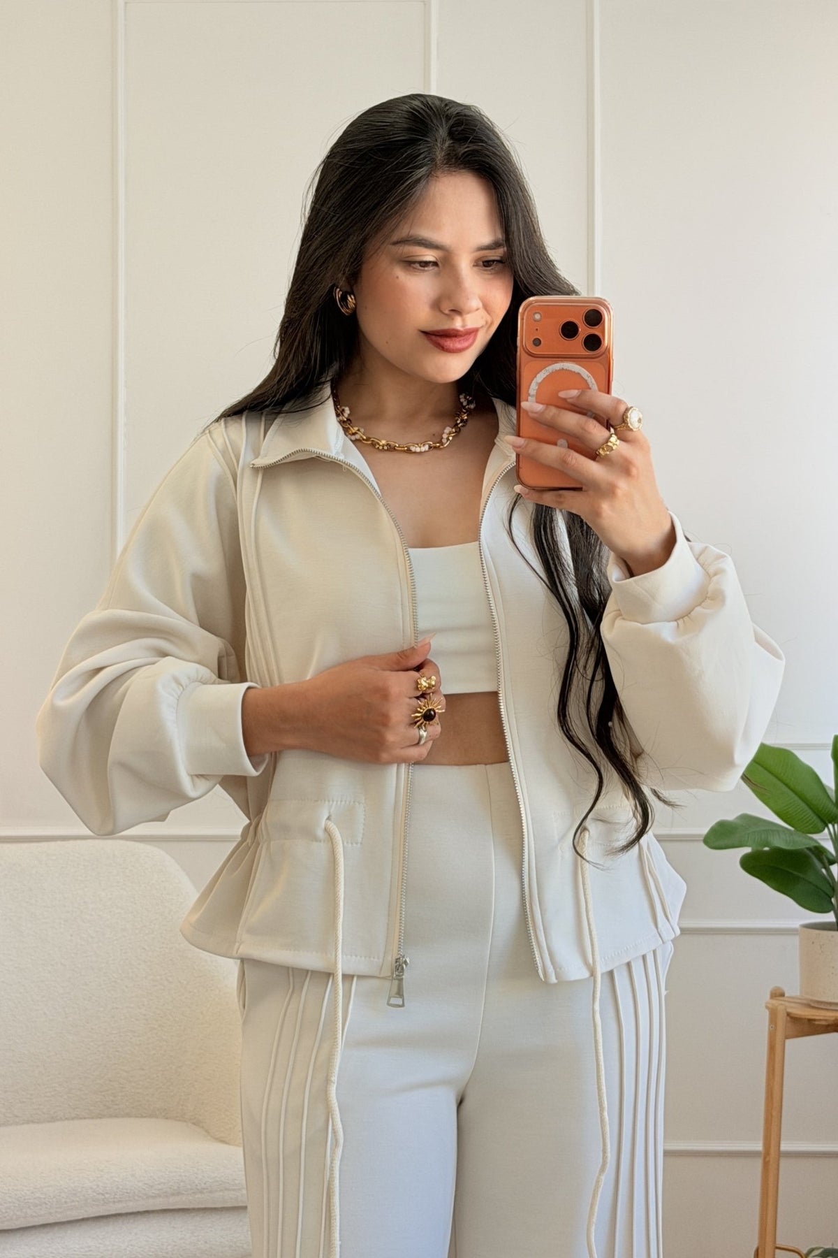 Conjunto de casaco e calça pantalona - lavishiochicconjuntolavishiochic
