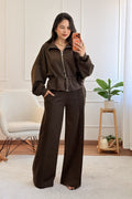 Conjunto de casaco e calça pantalona - lavishiochicconjuntolavishiochic