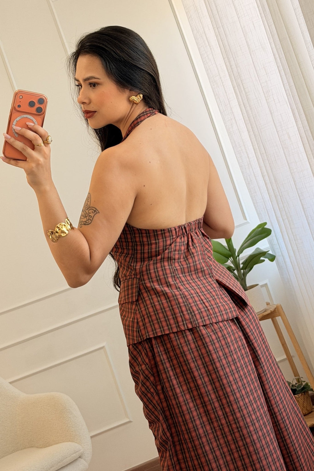 Conjunto de colete e calça em xadrez MOCHY - lavishiochicconjuntoMochy