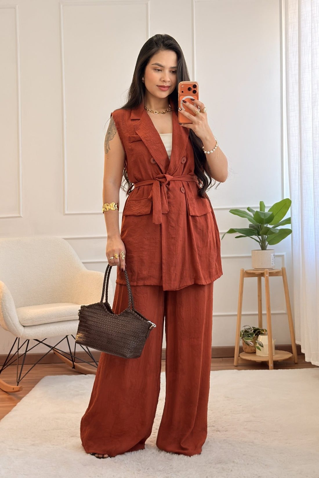 Conjunto de colete e calças fluidas - lavishiochicconjuntoslavishiochic