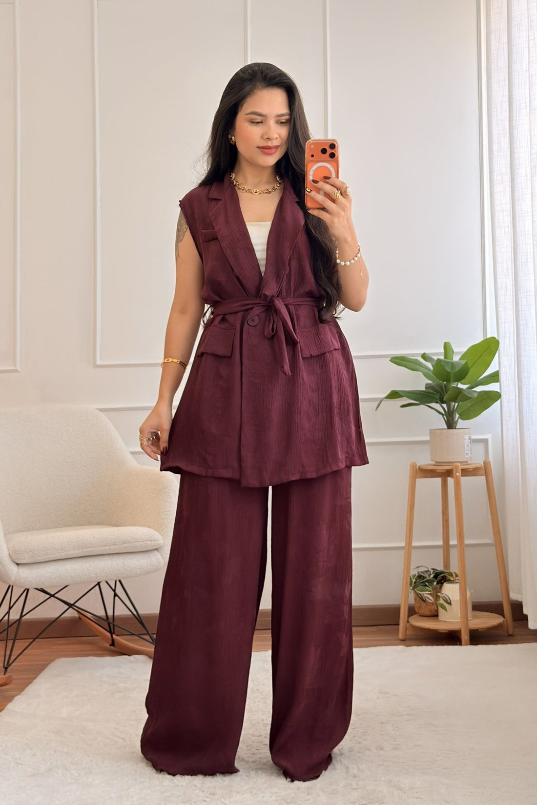 Conjunto de colete e calças fluidas - lavishiochicconjuntoslavishiochic