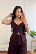 Conjunto de colete em V e calças largas MOCHY - lavishiochicconjuntosMochy