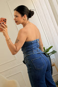Conjunto de ganga com detalhe de folho no top - lavishiochicconjuntoslavishiochic