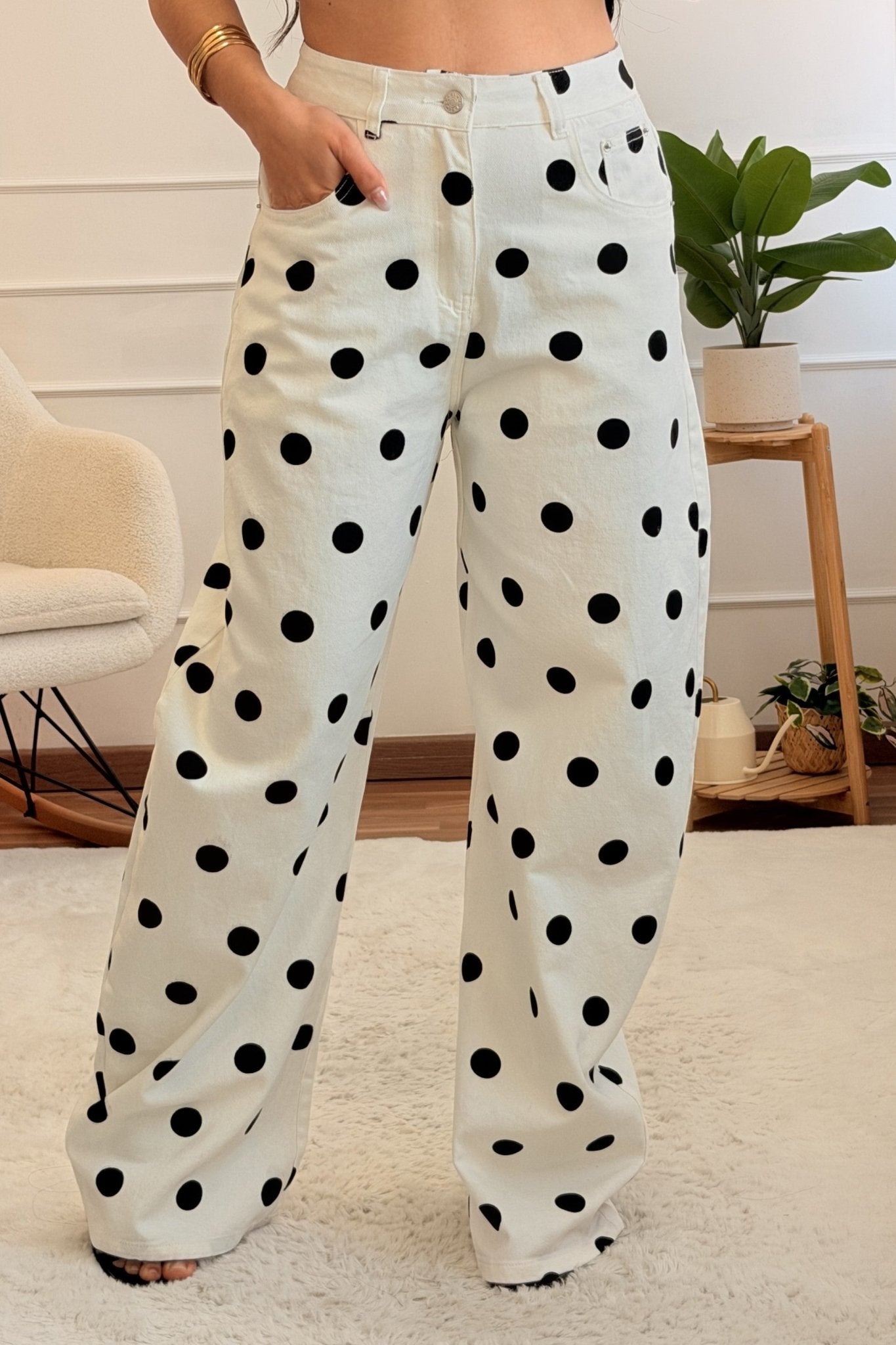 Conjunto de ganga com estampa de bolinhas - lavishiochicconjuntolavishiochic