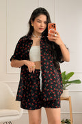 Conjunto de ganga com estampa de cerejas - lavishiochicconjuntolavishiochic