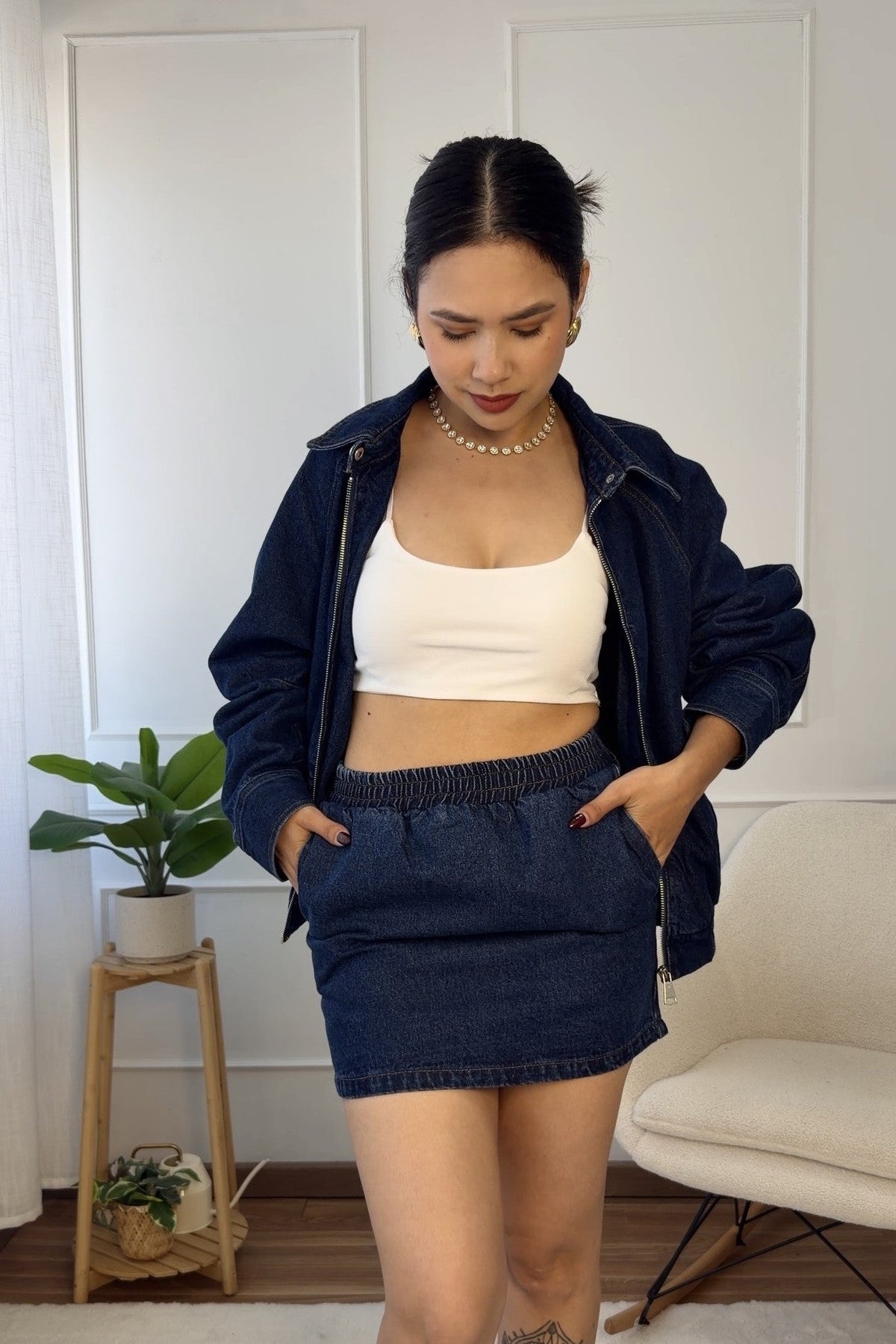 Conjunto de ganga com saia - lavishiochicconjuntolavishiochic