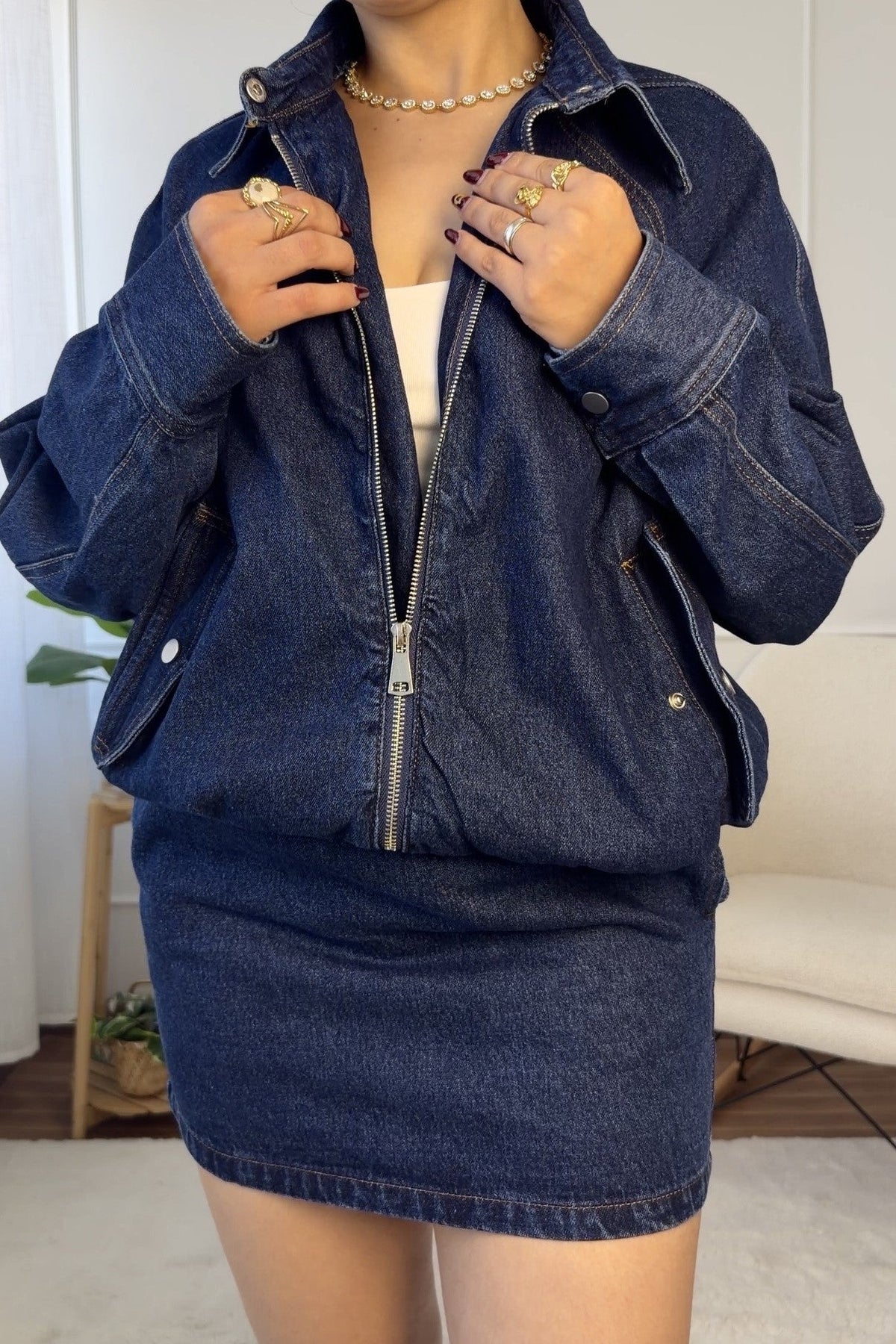 Conjunto de ganga com saia - lavishiochicconjuntolavishiochic