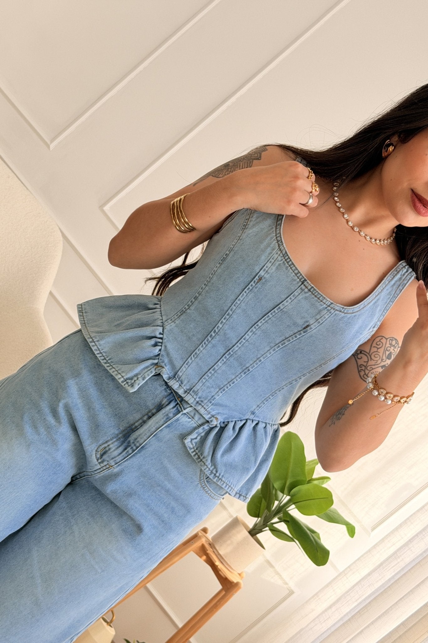 Conjunto de ganga com top e calça - lavishiochicconjuntolavishiochic