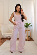 Conjunto de ganga com top e calça - lavishiochicconjuntolavishiochic