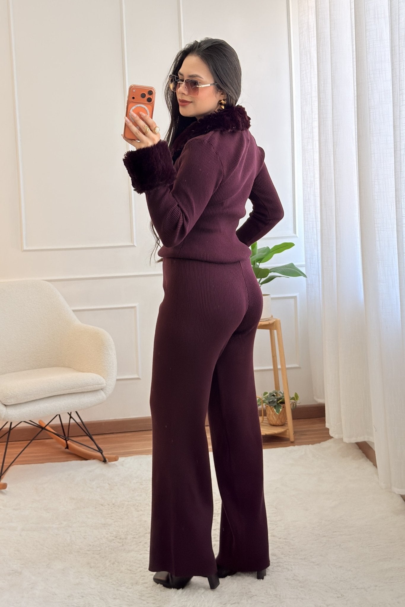 Conjunto de malha com gola de pelúcia removível - lavishiochicconjuntoslavishiochic