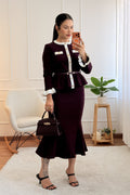Conjunto de malha estilo tweed com saia midi - lavishiochicconjuntoslavishiochic
