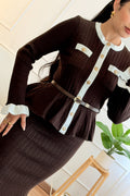 Conjunto de malha estilo tweed com saia midi - lavishiochicconjuntoslavishiochic