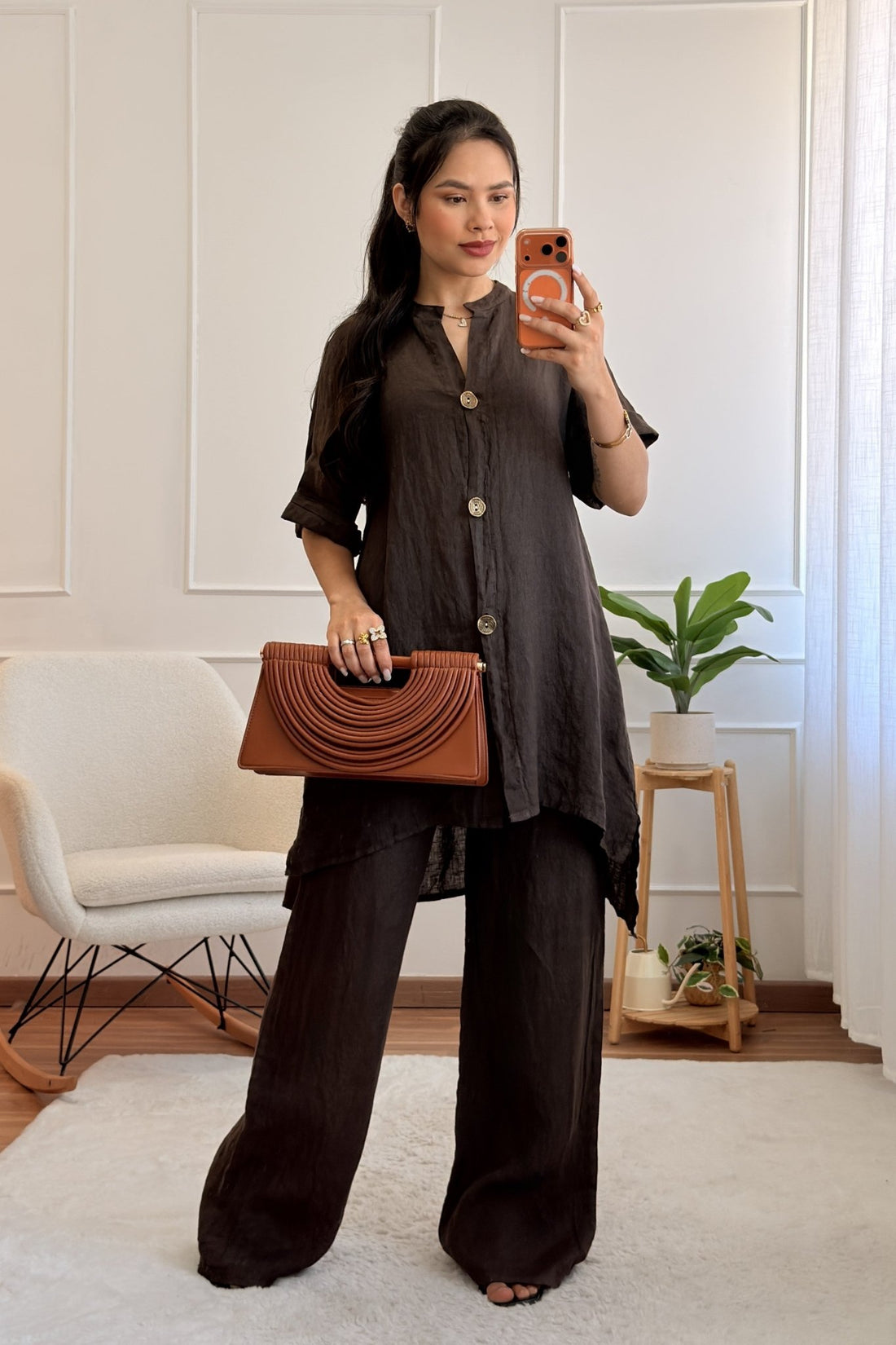 Conjunto em 100%linho camisa + calça - lavishiochicconjuntolavishiochic