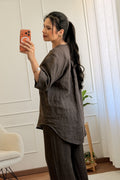 Conjunto em 100%linho com camisa e calça - lavishiochicconjuntolavishiochic