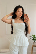Conjunto em bordado inglês com barra em folho - lavishiochicconjuntolavishiochic
