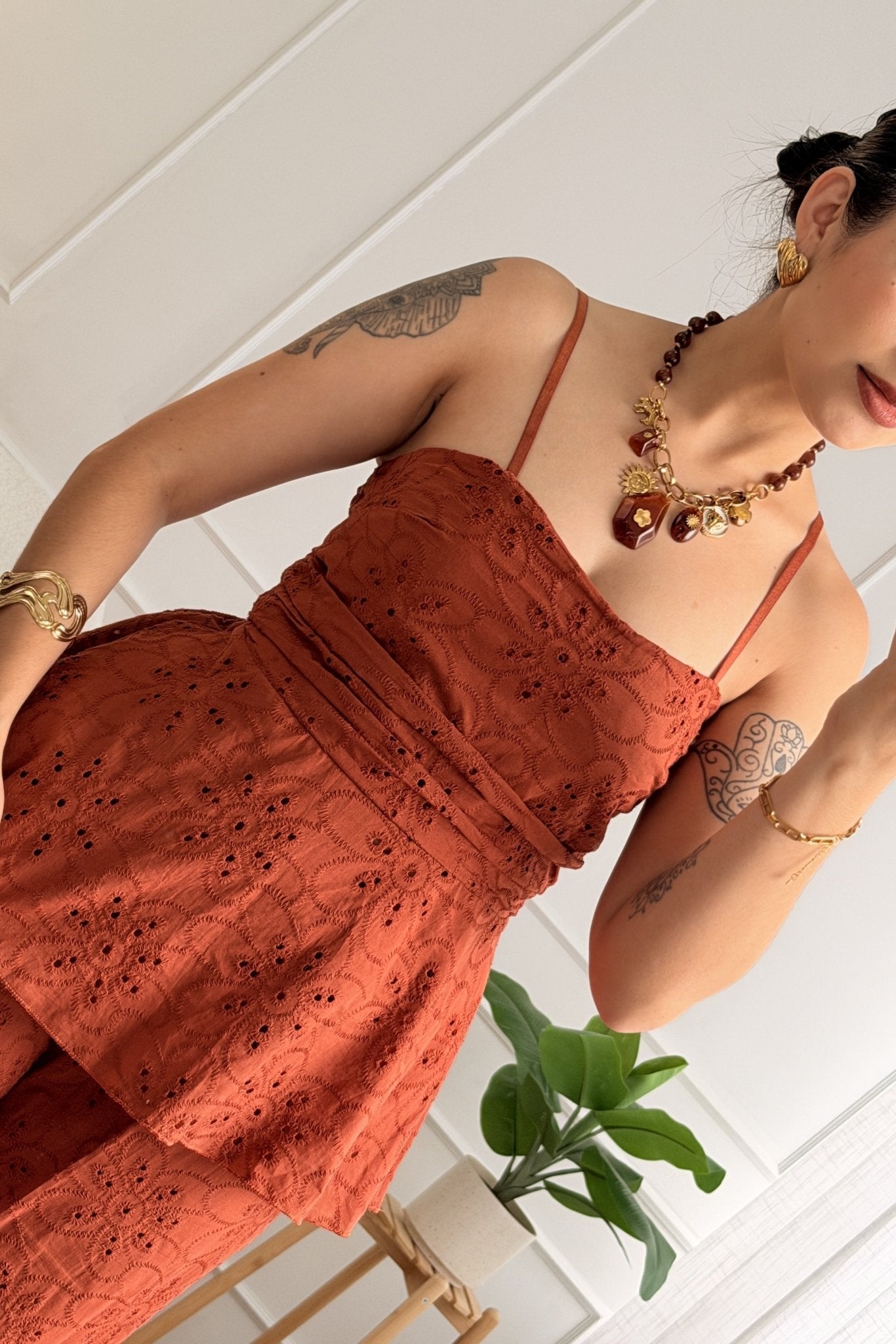 Conjunto em bordado inglês com calça - lavishiochicconjuntoslavishiochic