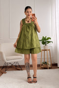 Conjunto em bordado inglês top evasê e calção - lavishiochicconjuntolavishiochic