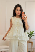 Conjunto em linho 100% com detalhe de renda MOCHY - lavishiochicconjuntoMochy