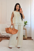 Conjunto em linho 100% com detalhe de renda MOCHY - lavishiochicconjuntoMochy