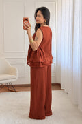 Conjunto em linho 100% com detalhe de renda MOCHY - lavishiochicconjuntoMochy