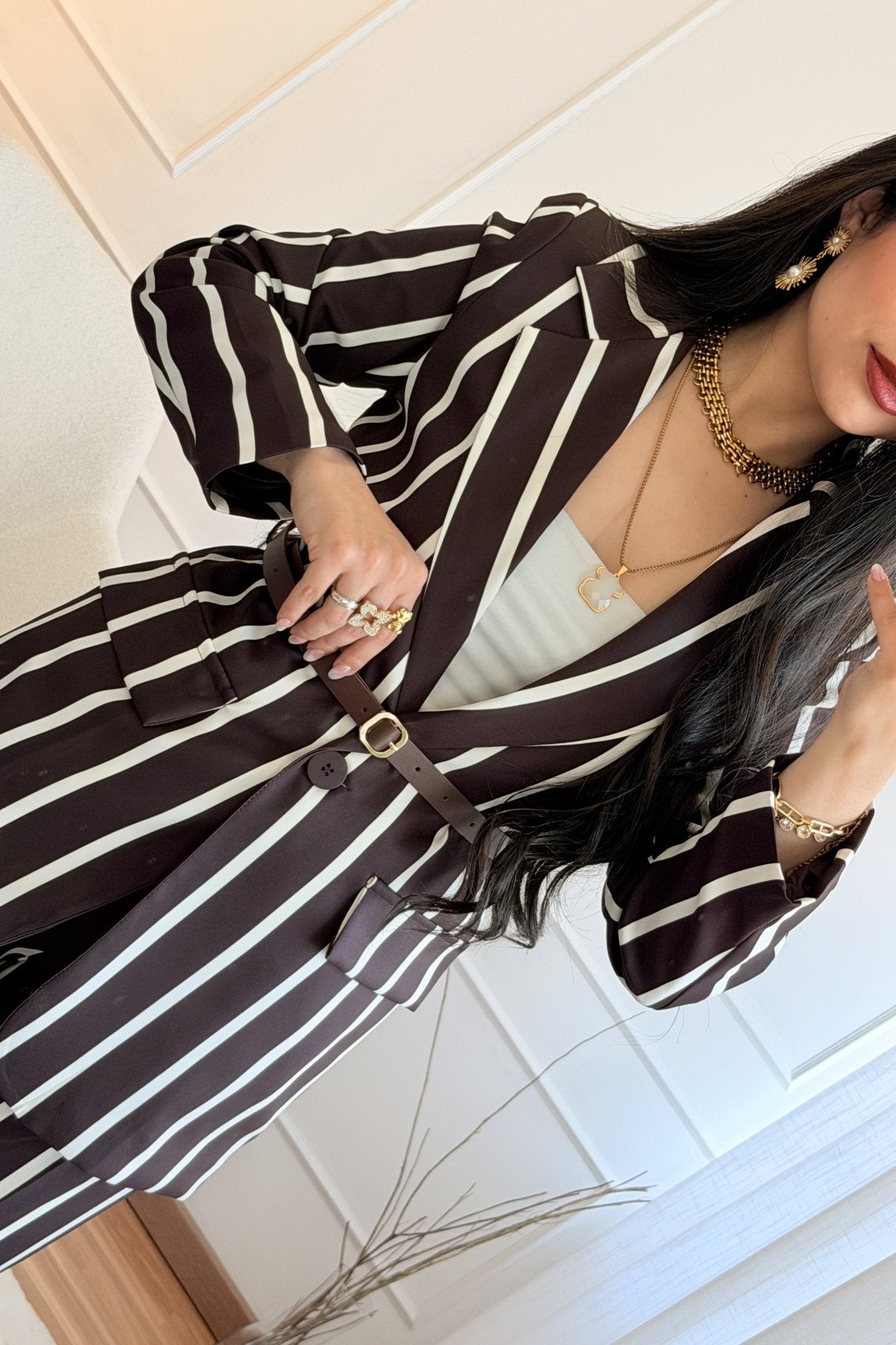 Conjunto fato listrado - lavishiochicconjuntolavishiochic