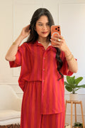 Conjunto fluido às riscas com camisa e calça - lavishiochicconjuntolavishiochic