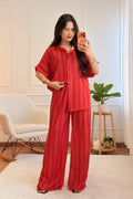 Conjunto fluido às riscas com camisa e calça - lavishiochicconjuntolavishiochic