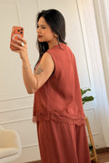 Conjunto fluido com calça de cintura alta ELLI WHITE - lavishiochicconjuntosELLI WHITE