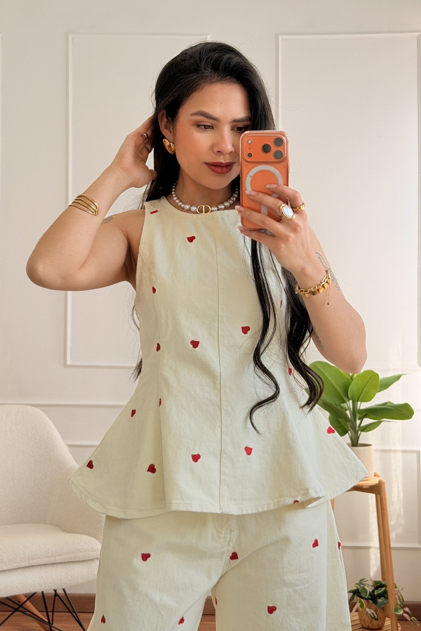 Conjunto ganga bordado corações MOCHY - lavishiochicconjuntoMochy