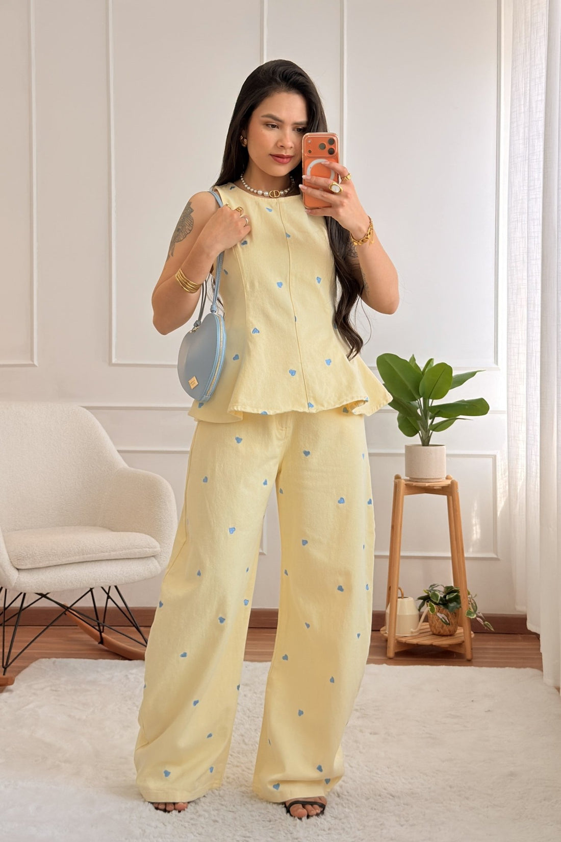 Conjunto ganga bordado corações MOCHY - lavishiochicconjuntoMochy
