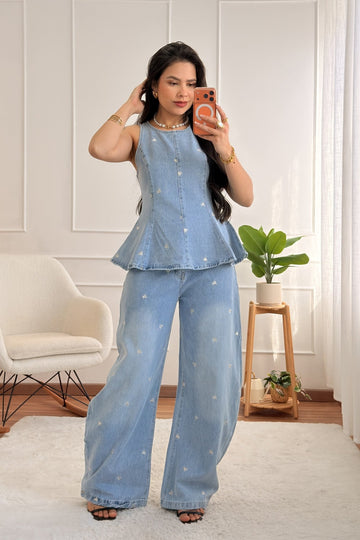 Conjunto ganga bordado corações MOCHY - lavishiochicconjuntoMochy