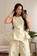 Conjunto ganga bordado de cerejas - lavishiochicconjuntolavishiochic