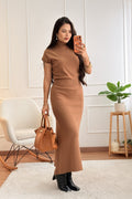 Conjunto malha gola alta + saia midi - lavishiochicconjuntolavishiochic