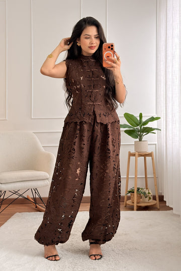 Conjunto oriental em renda floral HOCHY - lavishiochicconjuntoMochy