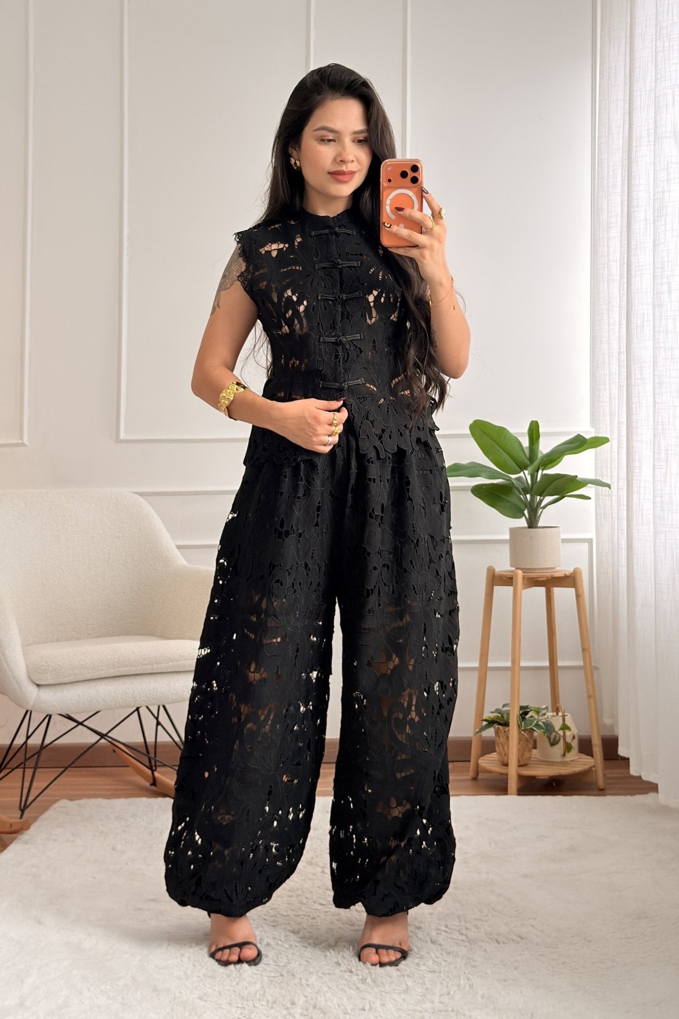 Conjunto oriental em renda floral HOCHY - lavishiochicconjuntoMochy