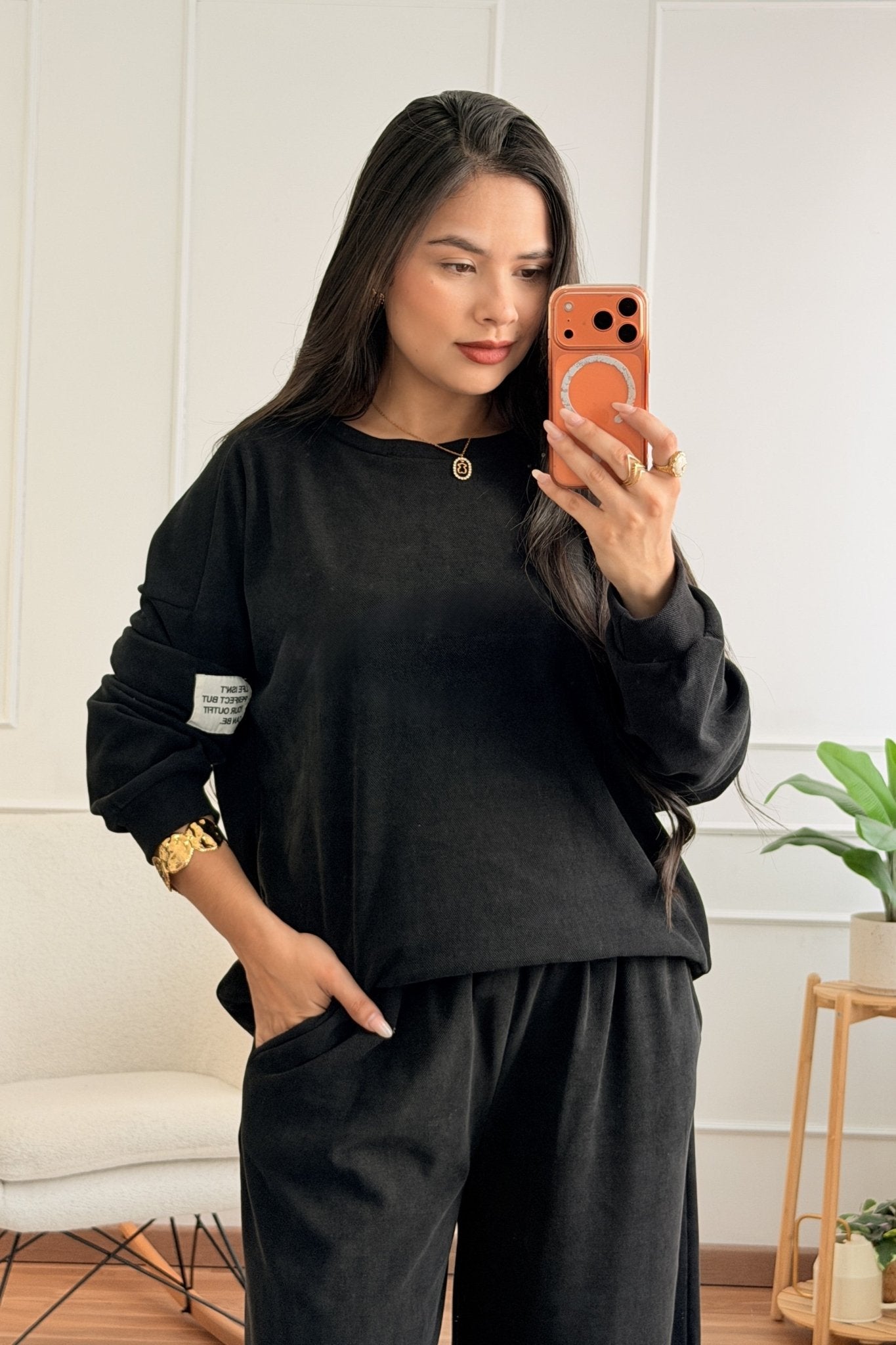 Conjunto oversized de sweat e calças largas - lavishiochicconjuntoslavishiochic