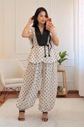 Conjunto pantalona poá em linho 100% MOCHY - lavishiochicconjuntoMochy