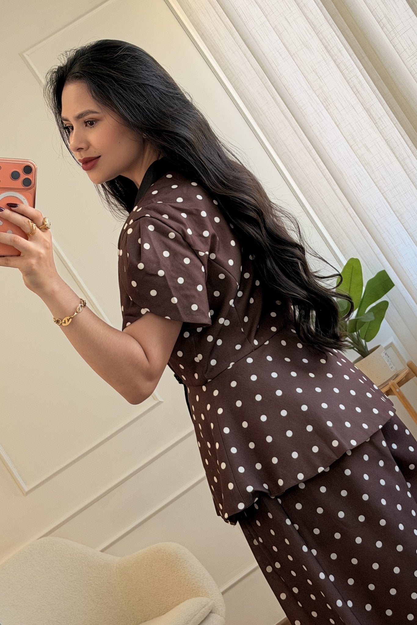 Conjunto pantalona poá em linho 100% MOCHY - lavishiochicconjuntoMochy
