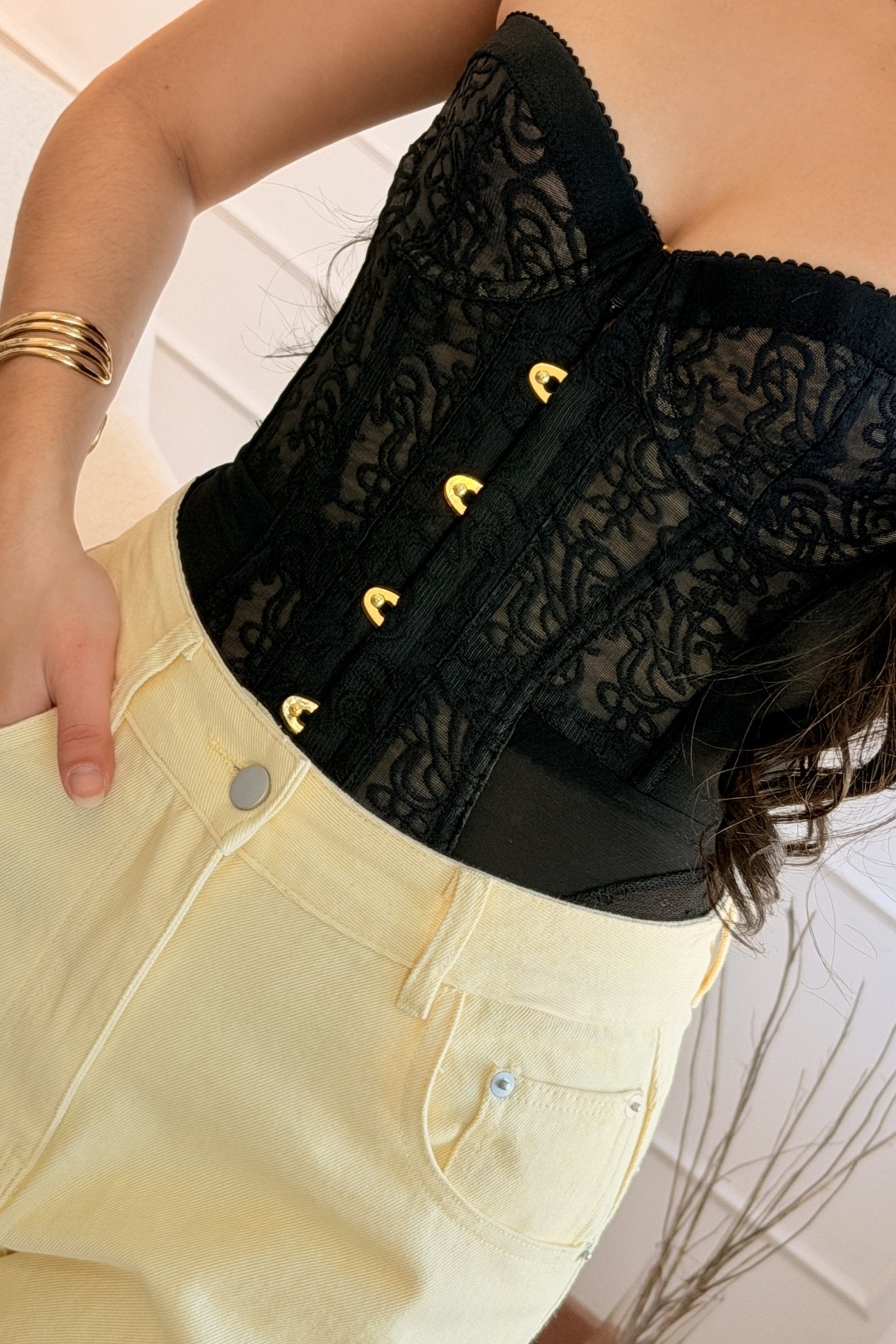 Corset rendado estruturado MOCHY - lavishiochicTOPMochy