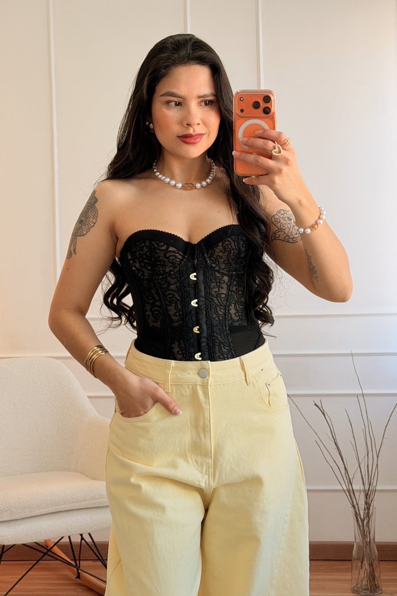 Corset rendado estruturado MOCHY - lavishiochicTOPMochy