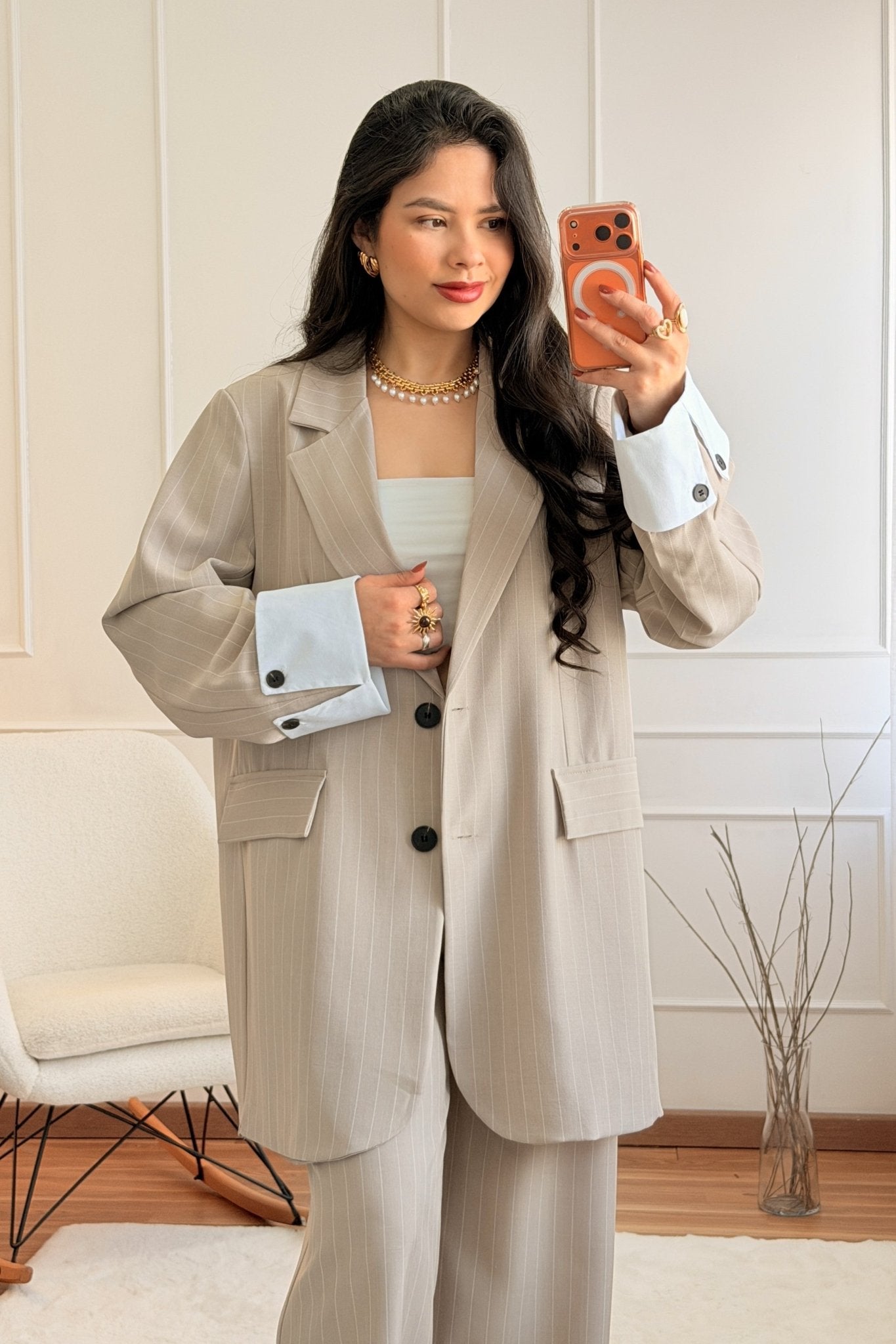 Fato Blazer e Calça Risca de Giz - lavishiochicconjuntolavishiochic