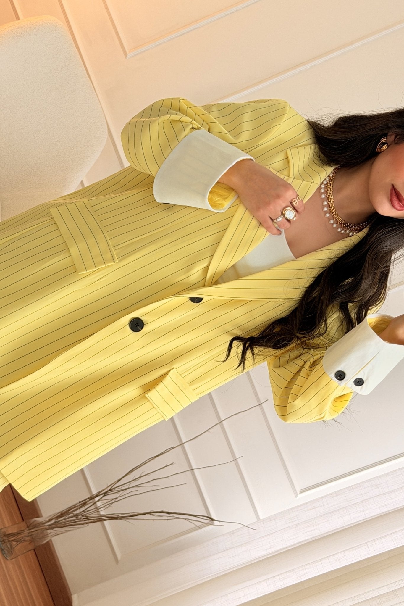 Fato Blazer e Calça Risca de Giz - lavishiochicconjuntolavishiochic