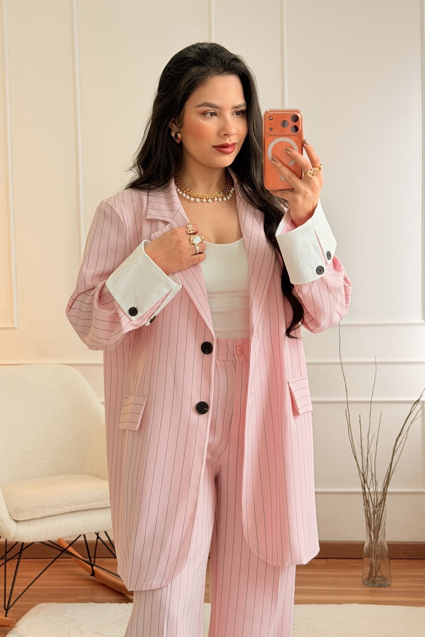 Fato Blazer e Calça Risca de Giz - lavishiochicconjuntolavishiochic