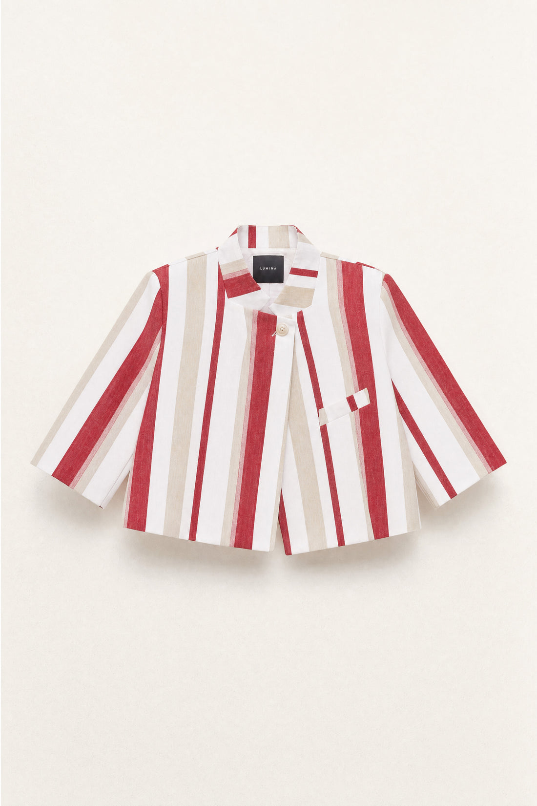 Casaco cropped às riscas LUMINA
