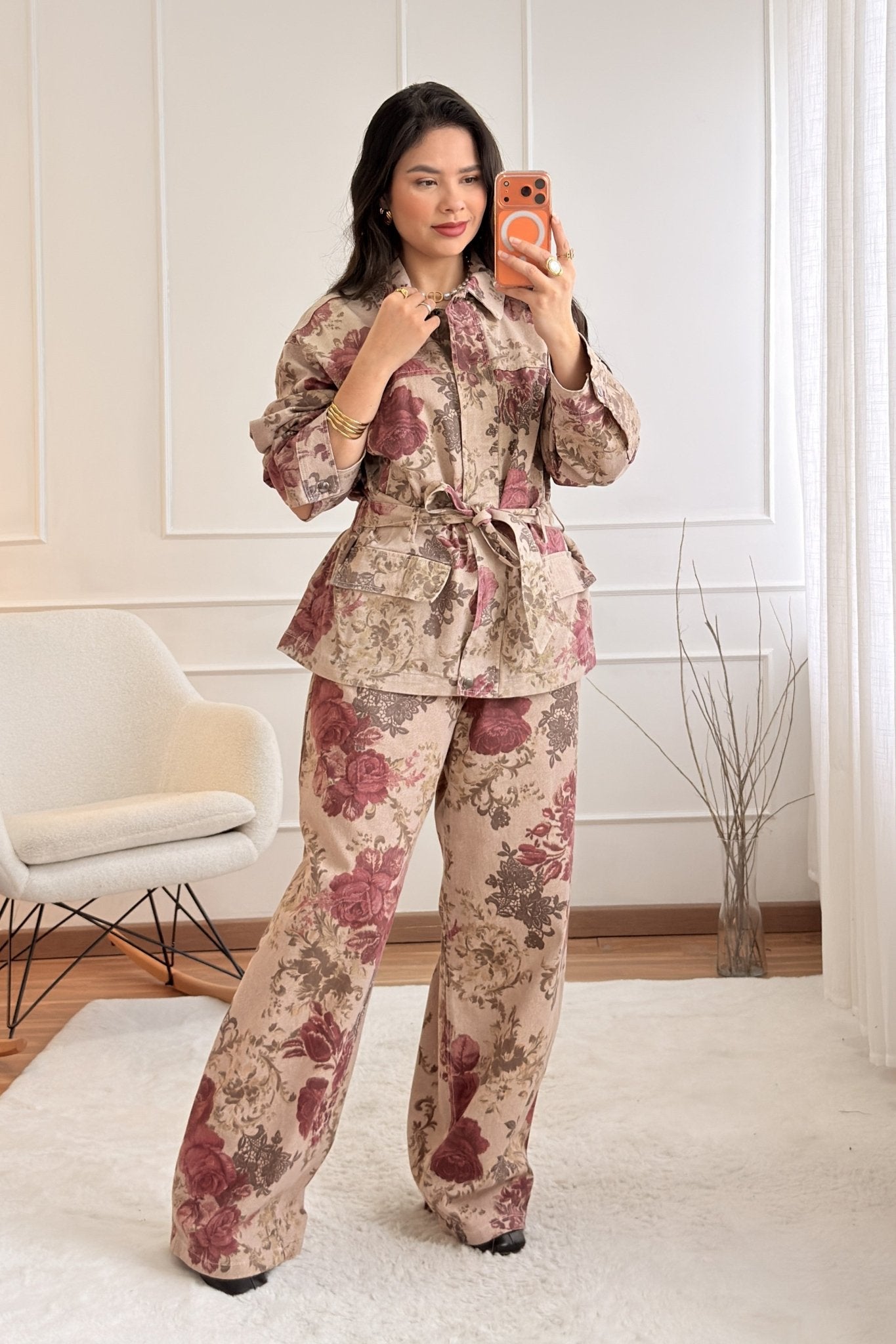 Jeans padrão floral LUMINA - lavishiochicCalçalumina