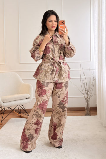 Jeans padrão floral LUMINA - lavishiochicCalçalumina